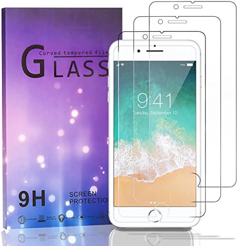 iPhone X Screen Protector, Full Screen Coverage Glass Defense HD Tempered Glass Screen Protectors [3D Touch] Screen Protector Glass (iPhone 6 Plus/6S Plus/7 Plus/8 Plus)