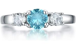 AILAAILA Classic Birthstone Rings for Girls Women Size 1-10 Cubic Zirconia Stainless Steel Birthday Mother's Ring Daughter Gifts Dainty Ring Jewelry