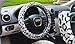 Universal Luxury Automotive Car Winter Ultra Soft Stretch-on Leopard Pattern Wool Plush Steering Wheel Cover Nice Protector, Xmas Gift (*Gray)