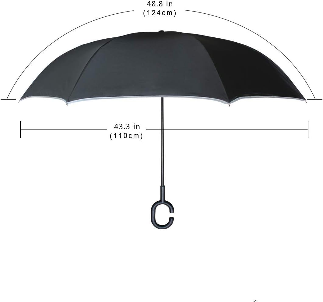 Ombrelli Ombrello inverso a doppio strato Ombrello inverso per auto da  pioggia per esterni antivento con manico a forma di C Cappello di Natale  Gatto carino urban-earth.co.uk