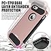 MASCHERI For iPhone 6 / 6S Case [Carbon Fiber Design] Shock Absorption Protective Dual Layer Military-Grade Defender Hybrid Case Cover for Apple iPhone 6 / 6S - Rose Gold