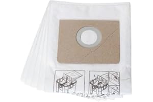 Fein Nonwoven Fleece Filter Bag for Turbo I Dust Extractors - Holds 2-3x More than Regular Filter Bags, Tear-Resistant Material, Dustex 25 L Model, 5-Pack - 31345061010