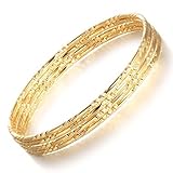 Girl Era 18K Twisted Set of 4 Gold Bracelets Charm Bracelets Gold Bangles