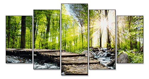Schipper 609450774 Malen nach Zahlen - Am Wildbach - Bild malen für Erwachsene, inklusive Pinsel und Acrylfarben, 5 Bilder, Meisterklasse Polyptychon - Profi-Edition, 132 x 72 cm – Bild 3