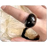 IS4U Colorful Chunky acrylic plastic knuckle ring Simple resin thick ring geometric ring Cute fashion aesthetic Y2K Statement Ring Thick Dome knuckle finger ring jewelry for women