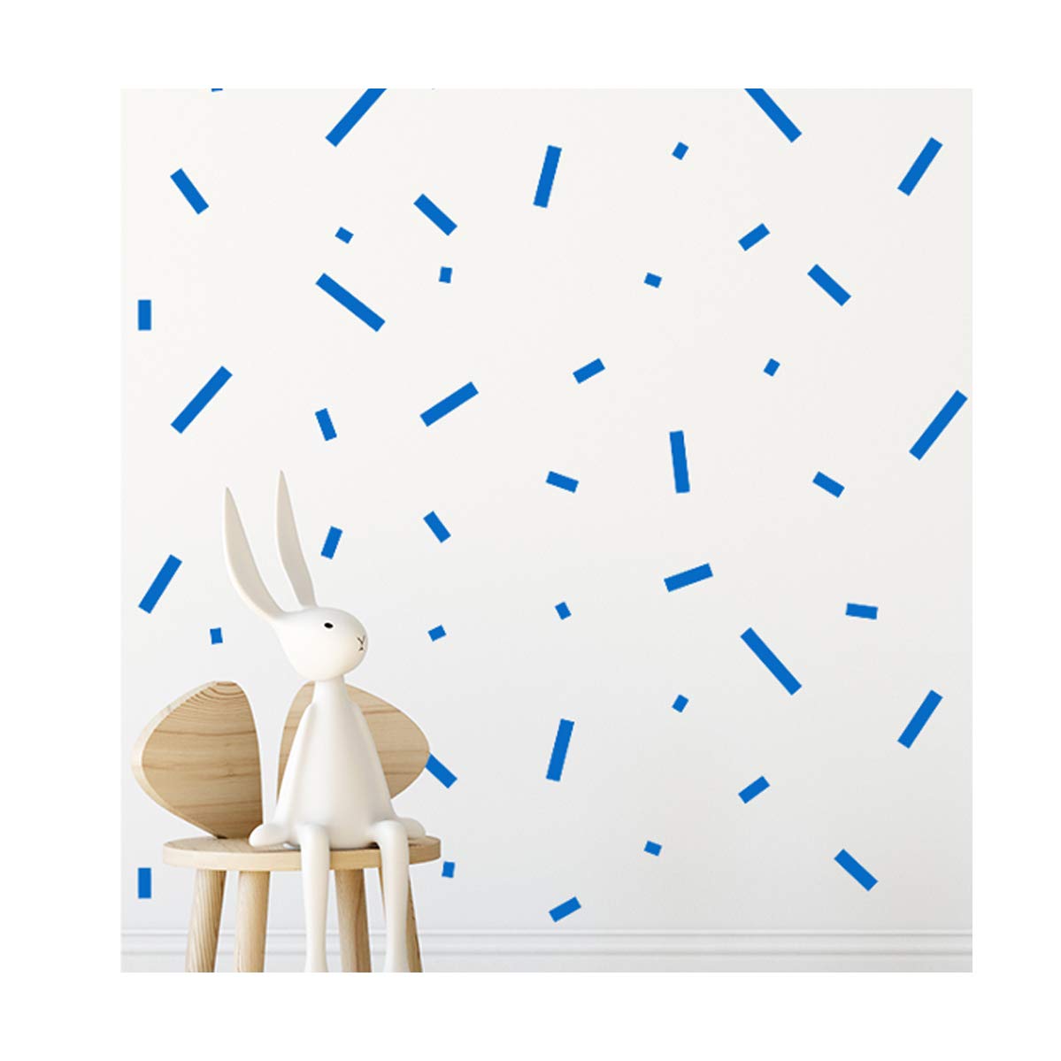 StickerDeen | Rectangle Confetti Shape Decoration Removable Wall Art Vinyl Decal Stickers | (Pack of 316) (Blue)