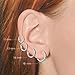 Charisma 18G Hypoallergenic Stainless Steel Hoop Earrings Huggie Earrings Ear Piercings for Mens Womens 4 Pairs