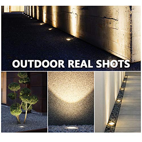Otdair Solar Ground Lights, 8 LED Outdoor Solar Disk Lights, Waterproof In-Ground Lights, Solar Garden Lights, Landscape Lights for Pathway, Yard, Deck, Patio, Walkway, 12 Packs