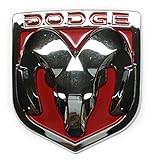 New Red / Chrome Ram Head Emblem Replaces OEM Mopar Dodge Ram Charger Challenger 68082011AA