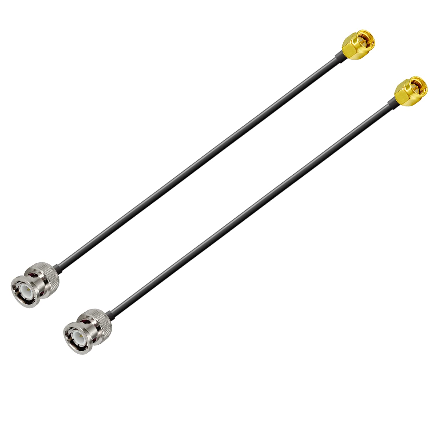 Vecys SMA Male to BNC Male RF Coaxial Cable RG174 15cm/6in (2pcs) for walkie talkie ham radio antennas PC LAN USB Raspberry Pi TYT Icom