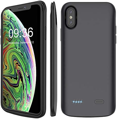 STOON Battery Case for iPhone Xs Max, 6000mAh Portable Charger Case Rechargeable Extended Battery Pack Protective Backup Charging Case Cover for Apple iPhone Xs Max(6.5inch)(Black)