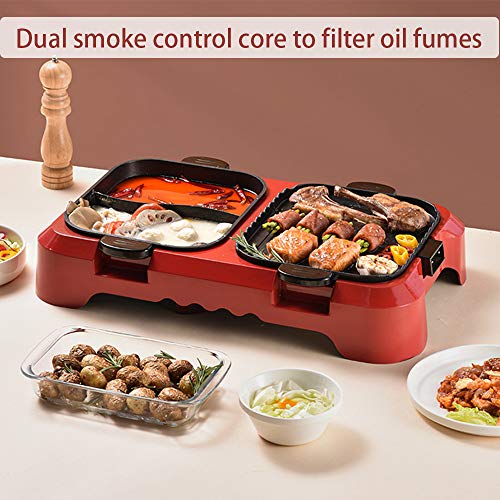2200W Electric Smokeless Grill and Hot Pot NonStick Coating Separate