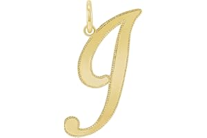 Takar Gold Initial Letter Pendant For Necklaces, 14k Gold A-Z Big Letter Charm Necklace Jewelry for Men And Women. Made In USA, Yellow Gold