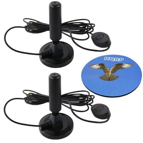 HQRP SET: 2 PCS Digital Freeview 20dBi Aerial Booster Antenna with LNA / Low Noise Amplification For DVB-T HDTV TV Car Home Receivers plus HQRP Coaster