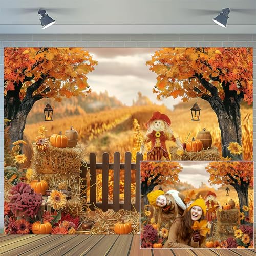 7x5ft Fall Backdrop, Fall Photography Backdrop, Autumn Maple Leaves Pumpkin Friendsgiving Background, Thanksgiving Party Supplies Farm Harvest Banner Photo Booth at Amazon