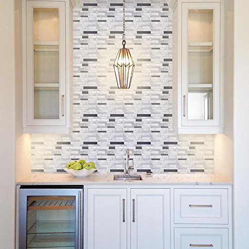 Vamos Tile Premium Anti Mold Peel and Stick Tile Backsplash,Stick On Backsplash Wall Tiles for Kitchen & Bathroom-Removable,Self Adhesive-10.62" x 10" (6 Sheets)