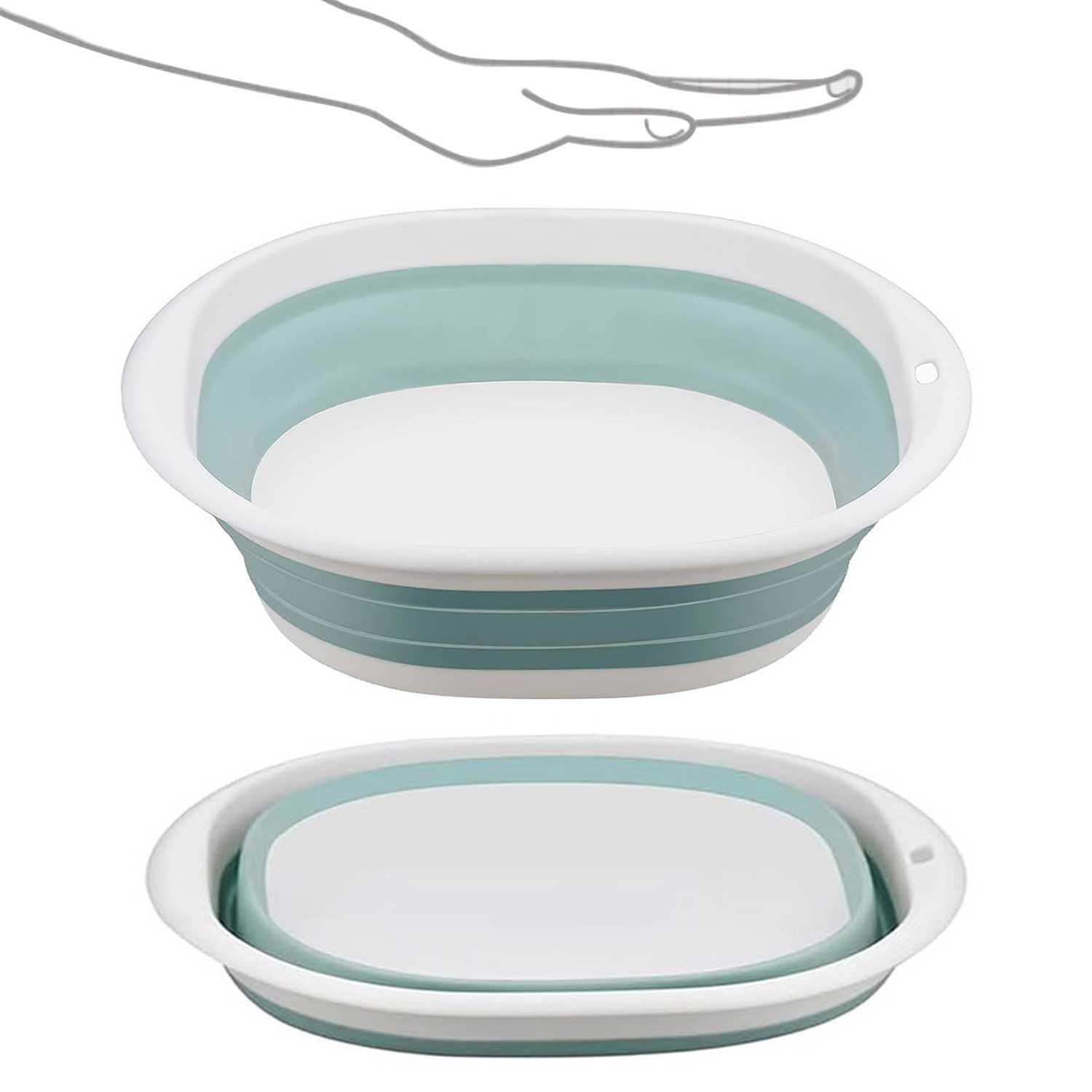 hzbaiyi Collapsible Washing Up Bowl, Portable Wash Basin Silicone Plastic Basket Multipurpose Outdoor Travel Basin Camping Sink, Portable Multifunctional Space Saving Folding Washtub（9-10L）