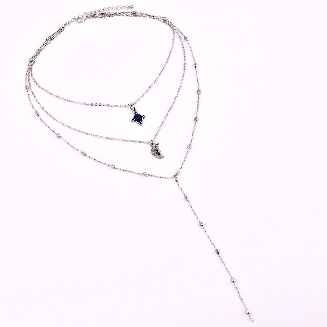 Hotstype Women Fashion Boho Style Multilayer Beads Pendant Clavicular Necklace Pendant Necklaces