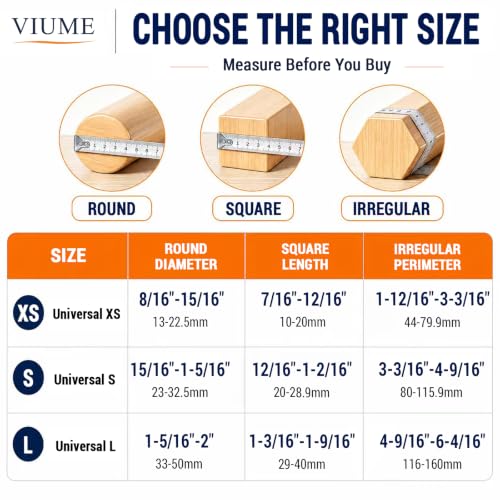 VIUME 24 Pcs Chair Leg Floor Protectors for Hardwood Floors Silicone Covers Felt Pads Furniture Leg Caps Anti-Scratch Reduce Noise Fit (1-5/16" to 2")
