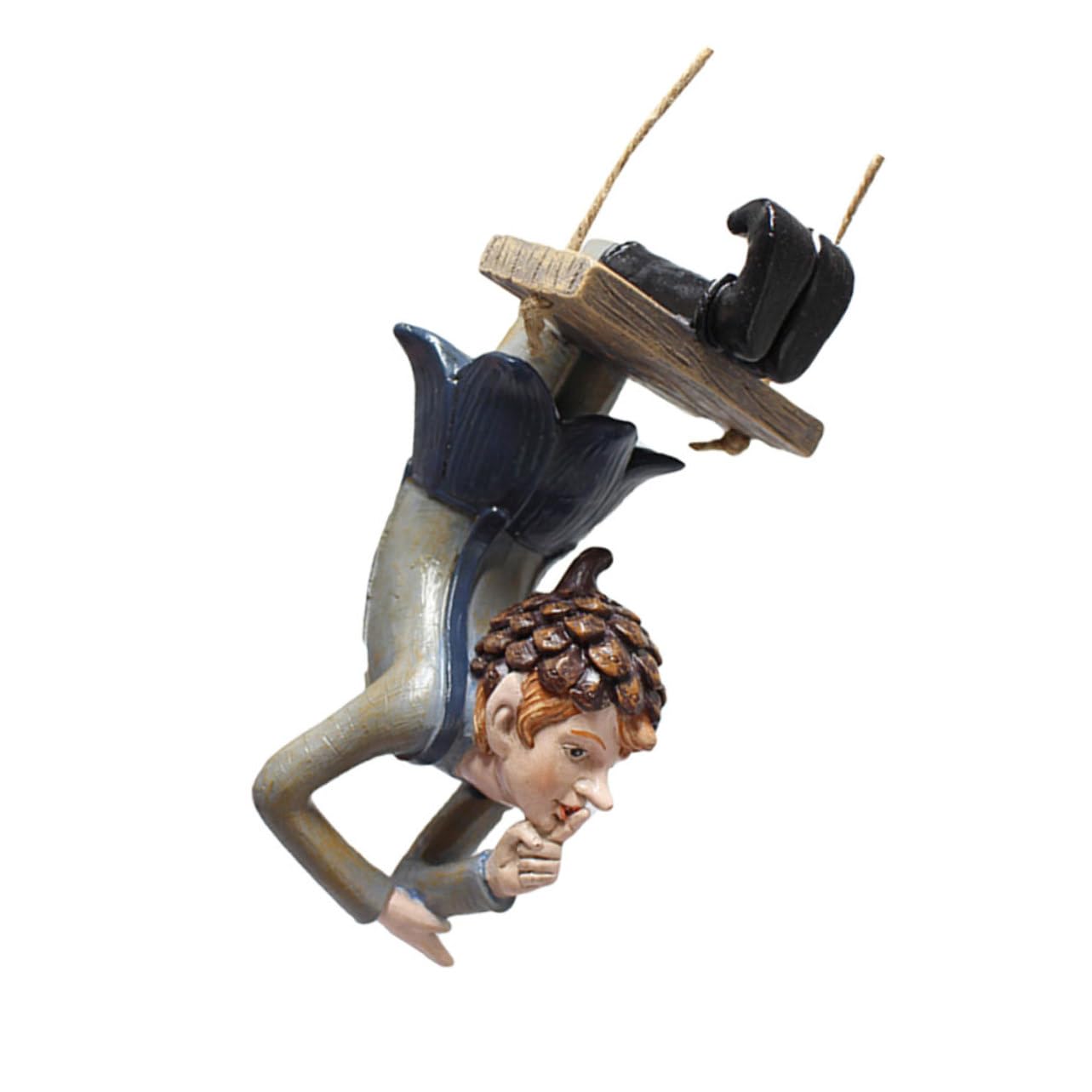 ORFOFE Resin Elf Pendant Garden Tree Hanging Ornament Swinging Outdoor Decoration for Yard Patio and Park 5.1 X 2.8 X 2.6 Inch Resin Craft Figurine