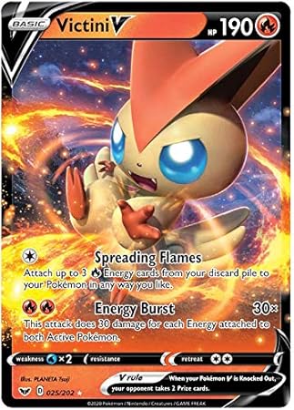 Amazon Com Victini V 025 202 Ultra Rare Toys Games