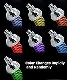 Stylish LED Color Changing Showerhead ABS Chrome Surface, 3 Inch Wall-mount LED Beads Light Like Disco, Add Fun to Shower