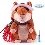 Talking Hamster Repeats What You Say Plush Animal Toy Electronic Hamster Mouse for Kids Birthday Christmas Gift by Parts3A (Christmas Brown)