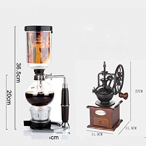 Syphon Coffee Maker Japanese Style Vacuum Glass Siphon Pot Percolators 1-3 Cups Siphon Coffee Maker (Syphon) (Coffee Maker)(Hand-grinding coffee beans machiner)