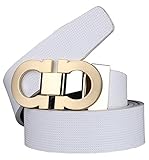 HeLiWu Men's Smooth Leather Buckle Belt