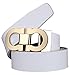 HeLiWu Men's Smooth Leather Buckle Belt