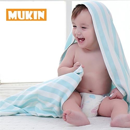 MUKIN Baby Swaddle Blanket Also For Baby Bath Towel, 100% Luxury And Unique Bamboo Fiber, Organic Kids Bath Towels.Ideal For Shower,Swimming Pool Or Beach. (42 x 47 Inches )(NEW ARRIVAL!)