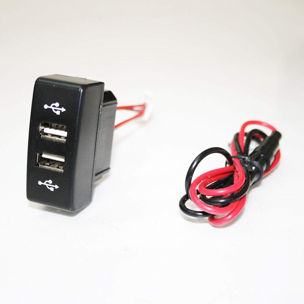 12V 24V Dash Dual Dashboard USB Port Insert Phone Charger Outlet LED Indicator
