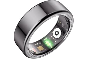 QAMEZOX Smart Rings for Men, Fitness Trackers Ring for Women Sleep Tracking Ring Wearable Heart Rate Blood Oxygen IP68 Waterproof Ring, Compatible with Android & iOS,Black,US 9