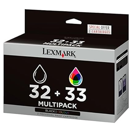Lexmark 80D2951 32 / 33 Tintenpatrone und dreifarbig Standardkapazität: 15.6ml, Farben: 11.5ml: 300 S, Farbe: 250 S, schwarz