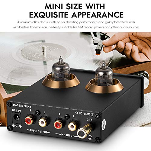 Vacuum Tube Phono Preamp, MM Turntable Preamplifier for Record Player