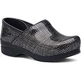 Dansko Women's Wide Pro Silver/Black Crisscross Leather Clog - 40 M EU / 9.5-10 C/D US