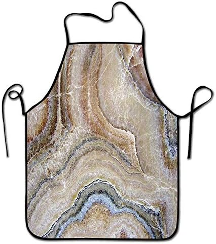 Marble Apron Baking Surreal Onyx Stone Surface Pattern with Nature Details Artistic Picture Apron for Hair Stylist Cinnamon Grey Tan Beige