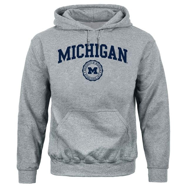 Barnesmith University of Michigan UMich, U-M Wolverines Hooded Sweatshirt, Heritage, Charcoal Grey, Small Image