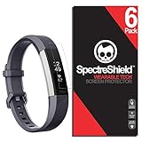 [6-PACK] Fitbit Alta HR Screen Protector by Spectre Shield Full Coverage Invisible HD Clear Anti-Bubble Anti-Scratch Film