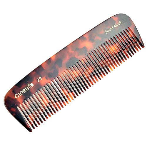Giorgio G29 Handmade All Fine Tooth Pocket Comb for Men, Hair Comb Straightener for Everyday Grooming Styling Hair, Mustache and Beard for Men Women and Kids, Use Wet or Dry, Saw Cut and Hand Polished
