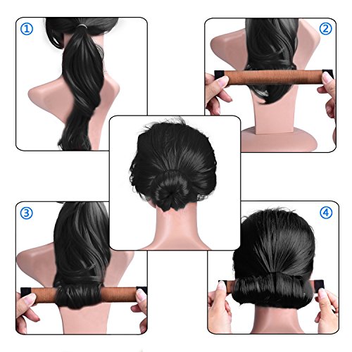 KroO Bun Maker Magic Shaper Donut Hair French Twist Clip DYI for Women, Teen Girls (6 PACK) + BONUS Fishtail Braid Tool - Thumbnail 2