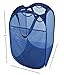 Smart Design Deluxe Mesh Pop Up Square Laundry Hamper w/ Side Pocket & Handles - VentilAir Fabric Collapsible Design - for Clothes & Laundry - Home - (Holds 2 Loads) (14 x 23 Inch) [Blue]