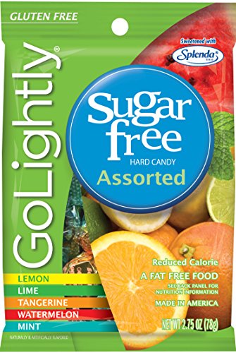 GoLightly Sugar Free Hard Candy, Assorted Flavors, 2.75 Ounce Bag (Pack of 12)