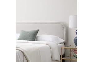 Edenbrook Miller Low Profile, Performance Velvet Headboard for King Size Bed-Gray Upholstered King Headboard