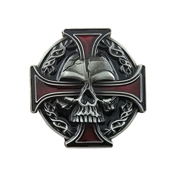 QUKE-Vintage-Skull-Skeleton-Celtic-Cross-Belt-Buckle-American-Western-Cowboy-For-Men