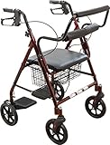 ProBasics Transport Rollator Walker With Seat and Wheels - Folding Walker And Transport Chair