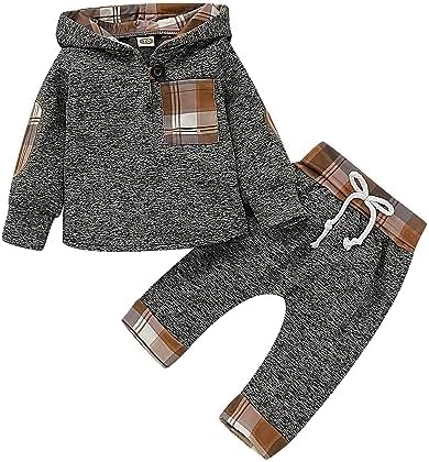 Uxgjfwu Toddler Outfits Baby Boys Girls Candy Color Sweatsuit Casual Kids Sports Suit Hoodies Set Sizes 18M-10T