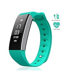 Reloj inteligente Fitness Rastreador Bluetooth presión arterial Monitor de ritmo cardíaco podómetro visualización táctil dormir Monitor pulsera inteligente correas de silicona resistente al agua compatible con Android IOS negro mujeres hombres niños