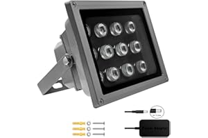 JCHENG SECURITY JCHENG Infrared Light 12-Led IR Illuminator Long Range for 850nm Night Vision Security Camera and VR Systems