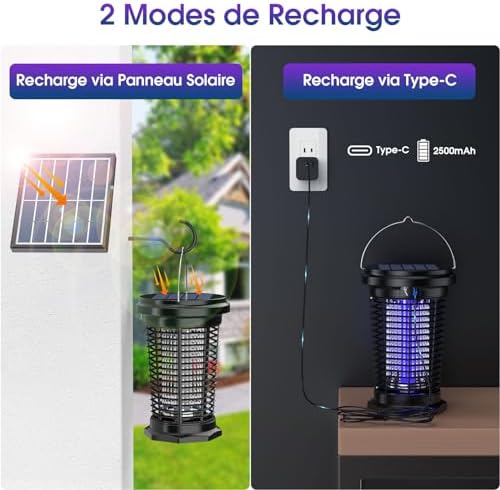 Lampe Anti Moustique Solaire 4500V